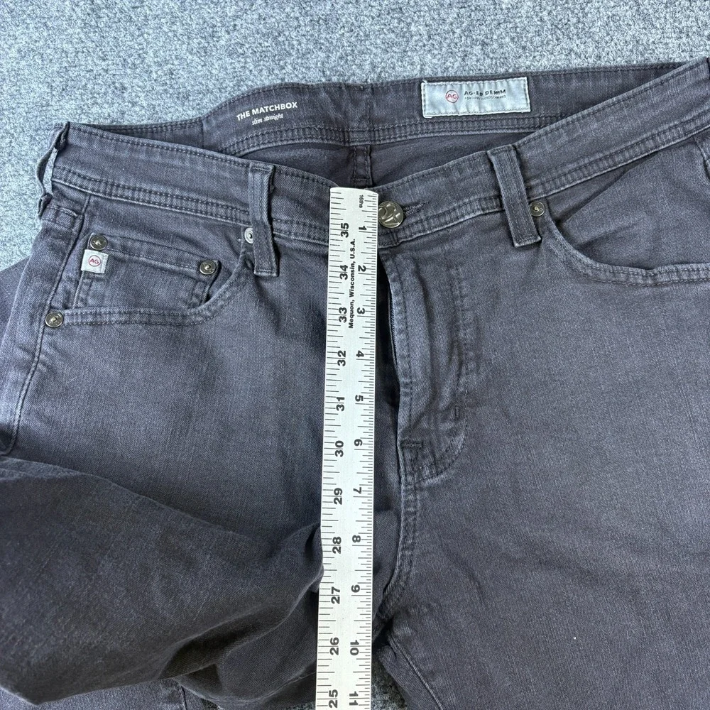 AG Adriano Goldschmied The Matchbox Slim Straight Jeans Mens 32x31 Black Denim